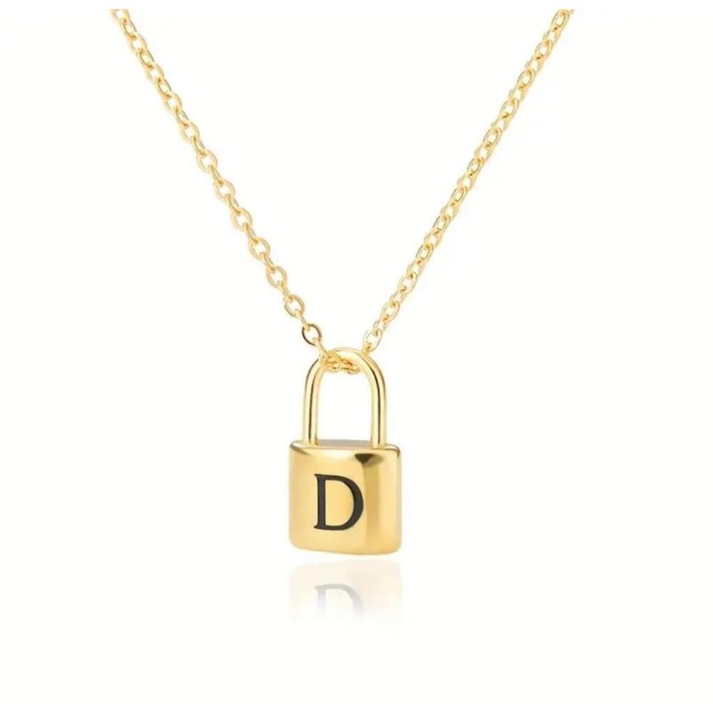 Unisex Unbranded One Size Gold Lock Pendant Necklace Stainless Steel